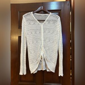 NWOT White Crochet Knit Sweater size small